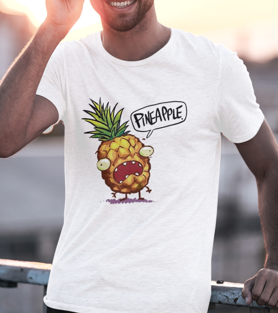 Pineapple Cute Pineapple With Cartoon Face And Funny Expression T-Shirt