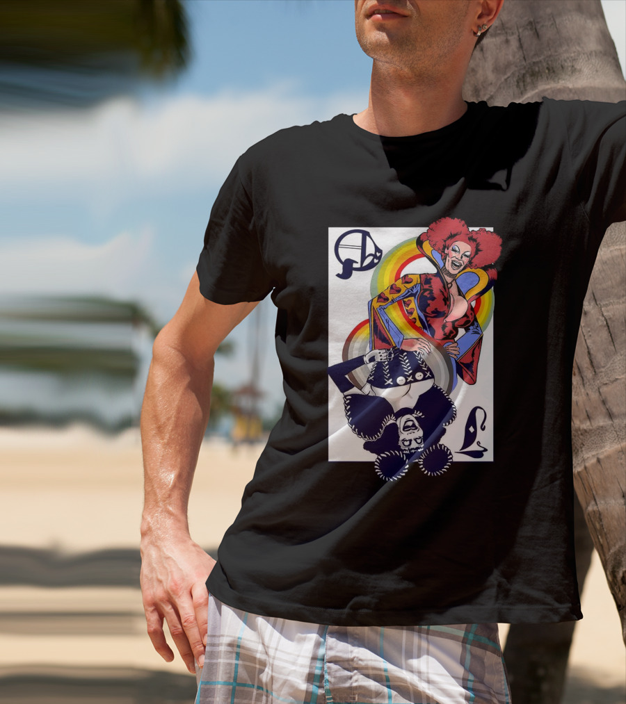 Jimbo Queen Of Hearts Playing Card Rainbow Drag T-Shirt