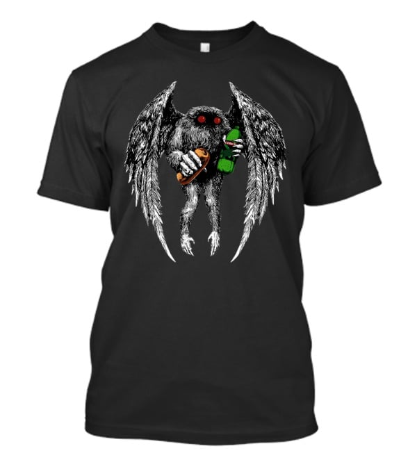 Threat Llama Appalachian Guardian Mothman Holding Sub And Soda T-Shirt