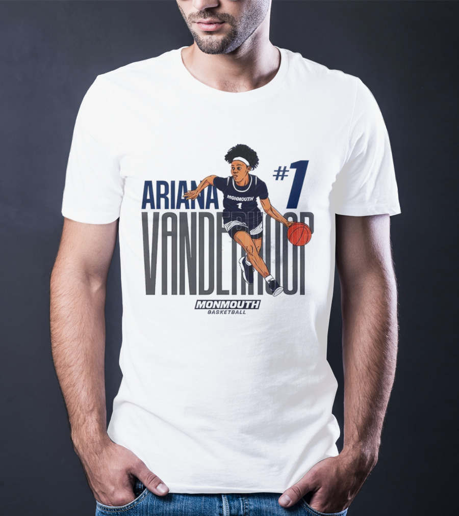 Ariana Vanderhoop #1 Monmouth Hawks NCAA Women's Basketball Player T-Shirt