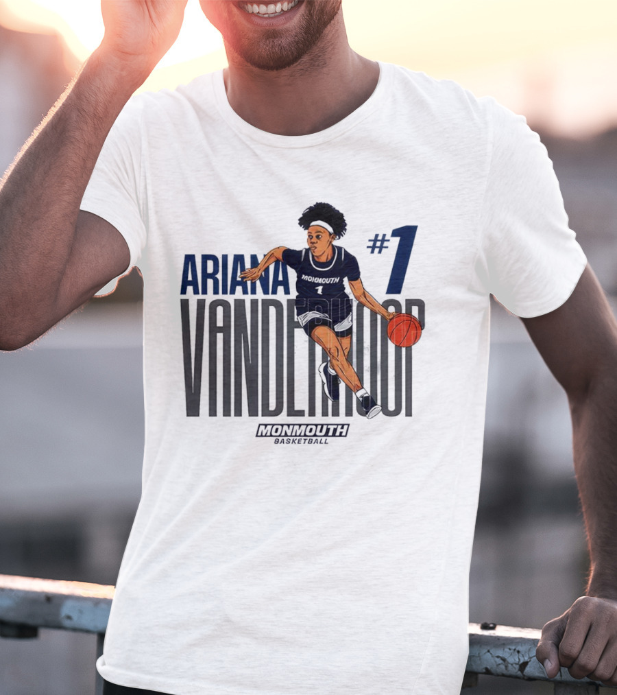 Ariana Vanderhoop #1 Monmouth Hawks NCAA Women's Basketball Player T-Shirt