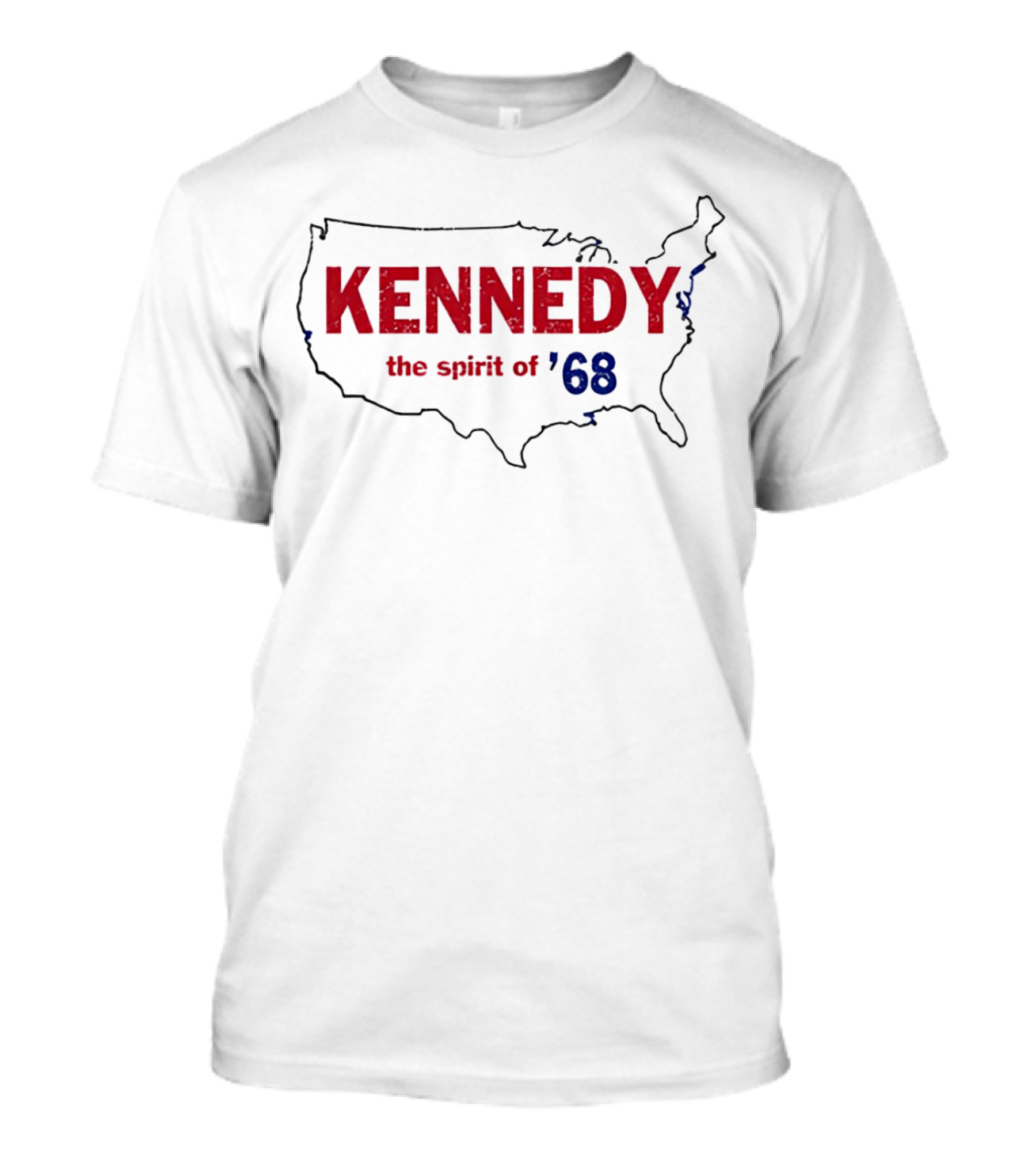 Kennedy The Spirit Of ’68 USA Map Outline T-Shirt