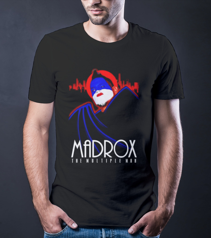 Madrox The Multiple Man City Skyline Red Blue Face Paint T-Shirt