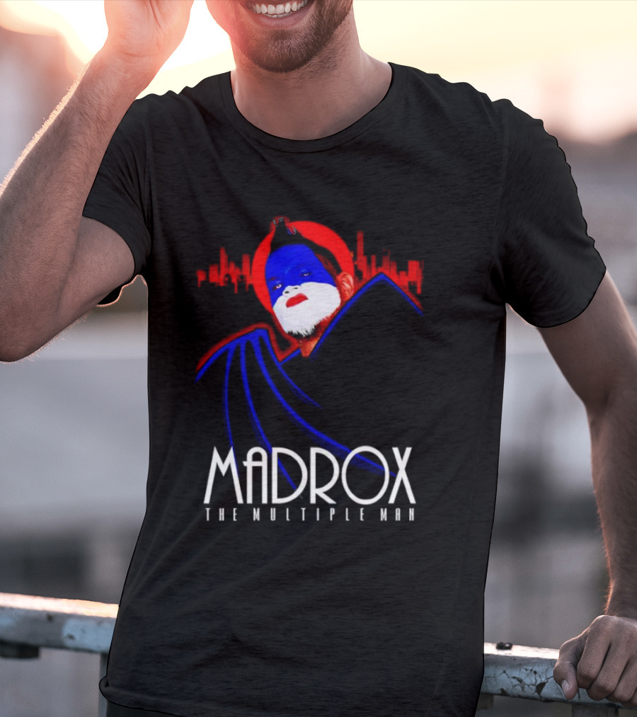 Madrox The Multiple Man City Skyline Red Blue Face Paint T-Shirt