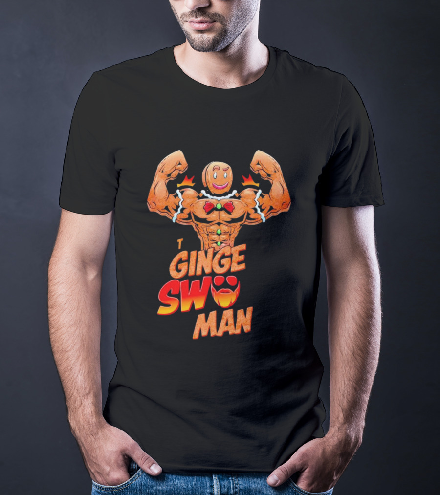Ginger Swole Man Christmas Bodybuilding Gingerbread T-Shirt