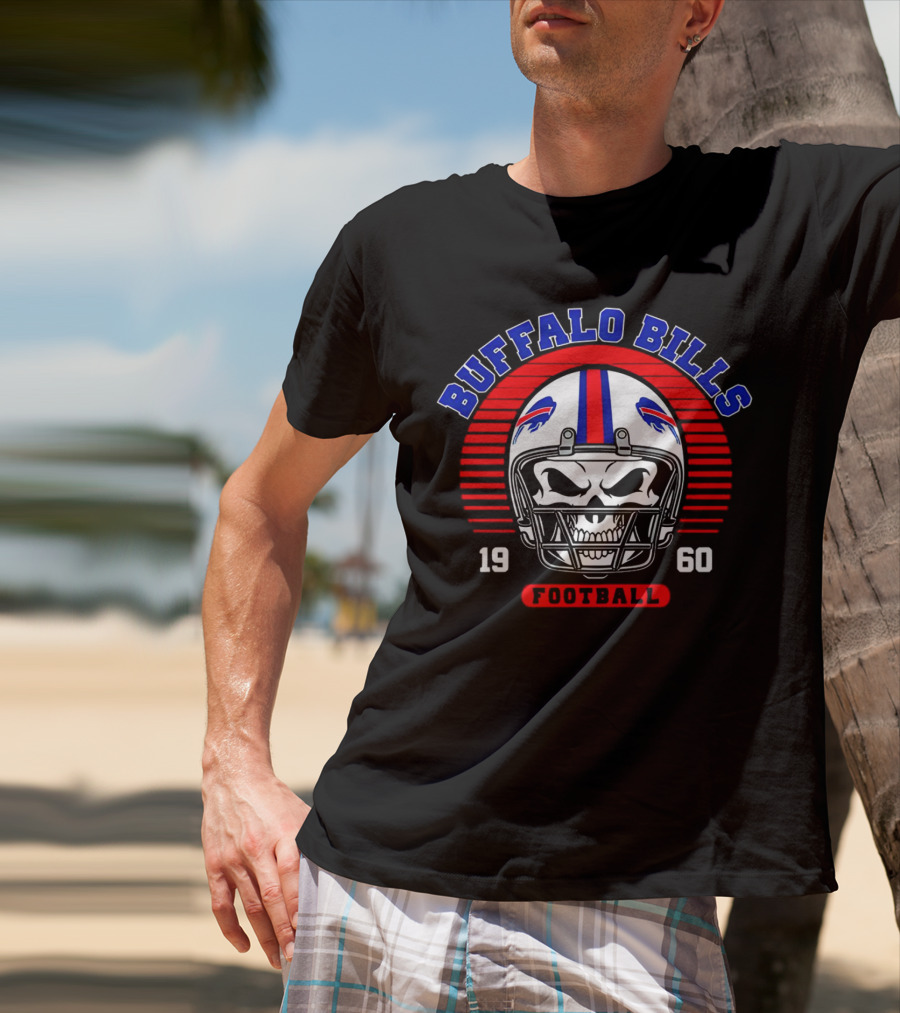Buffalo Bills 1960 Skull Helmet Football T-Shirt