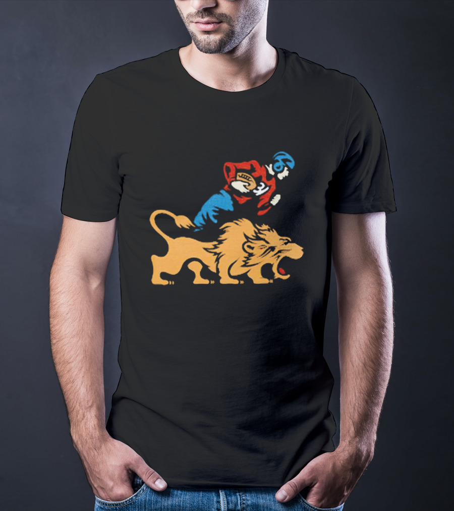 Detroit Lions Vintage Football Player And Lion Emblem This Story Is Just Beginning T-Shirt