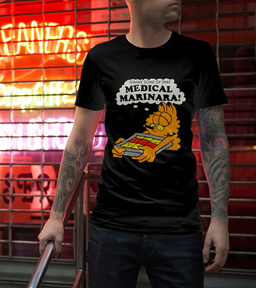 Garfield Gimme Some Of That Medical Marinara With Lasagna T-Shirt