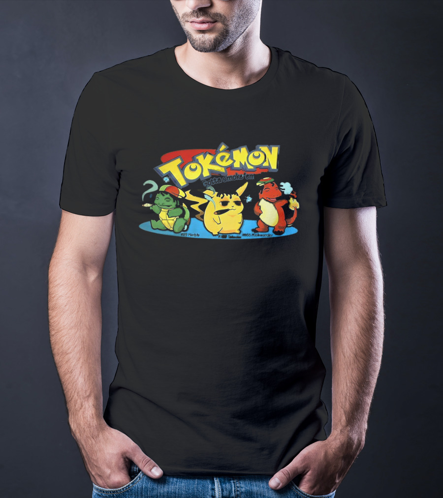 Tokemon Gotta Smoke 'Em All Herbachu Meowth 420 Hashmander T-Shirt