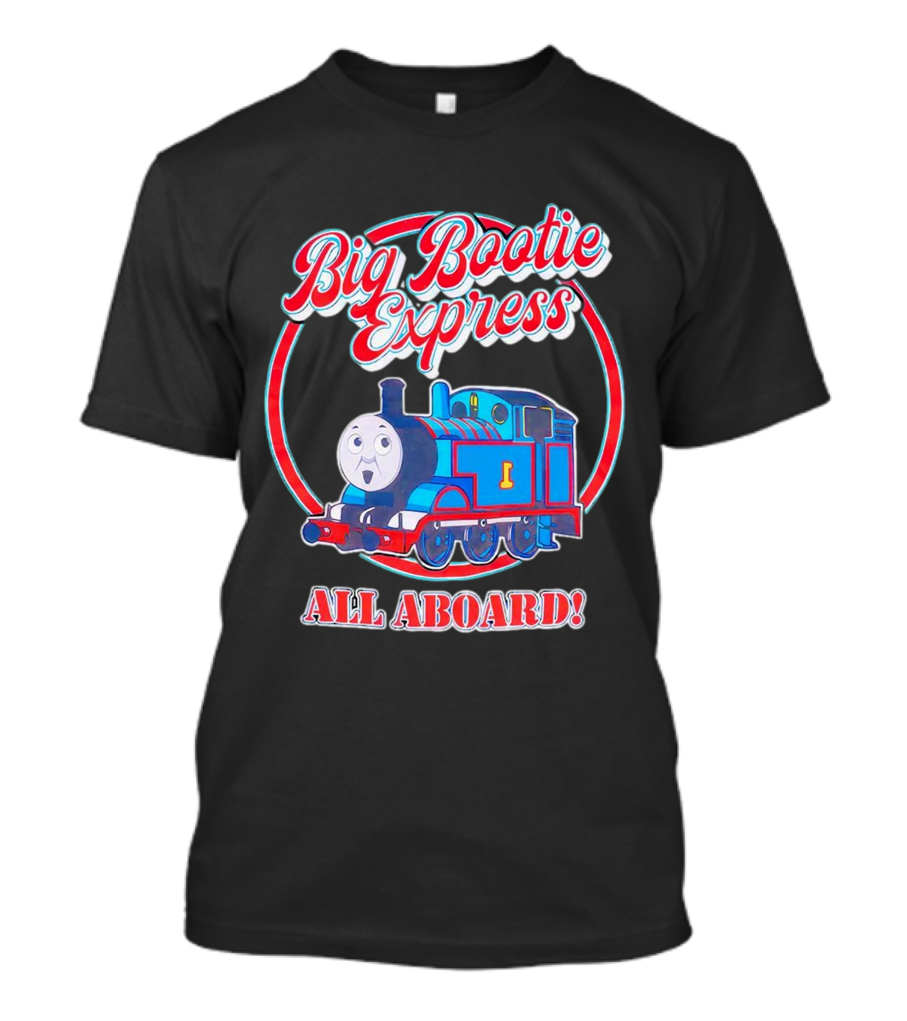 Big Bootie Express All Aboard Train Engine Character T-Shirt