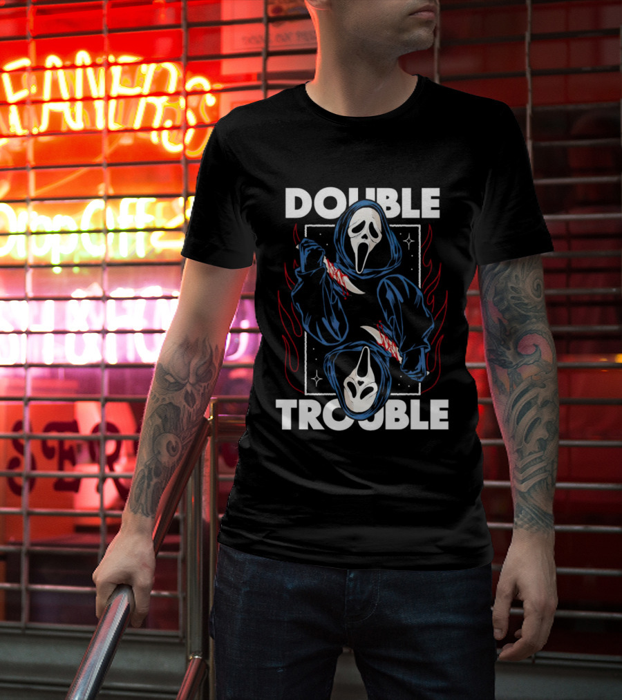Double Trouble Ghostface Knife Reflection T-Shirt