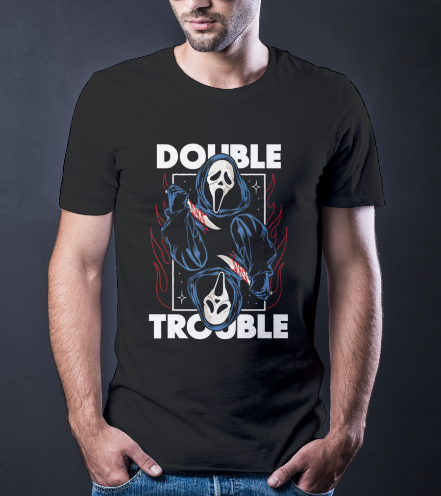 Double Trouble Ghostface Knife Reflection T-Shirt