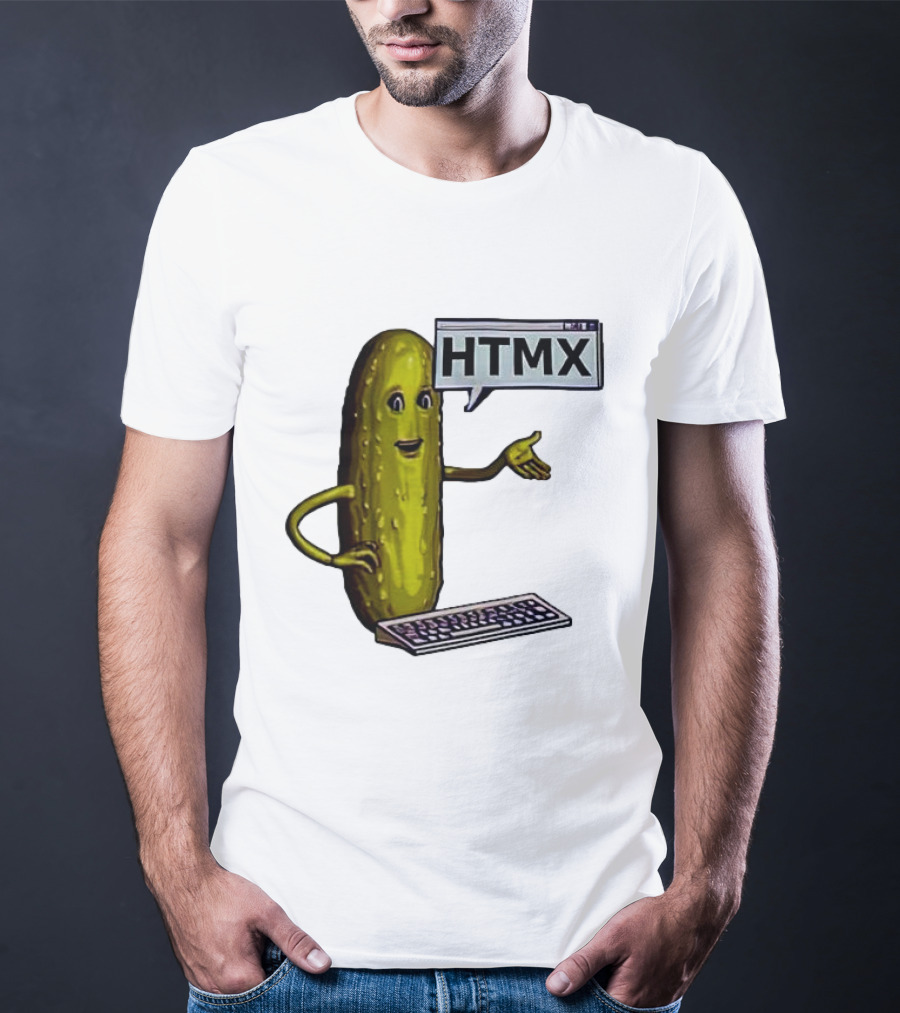 HTMX Keyboard Pickle T-Shirt