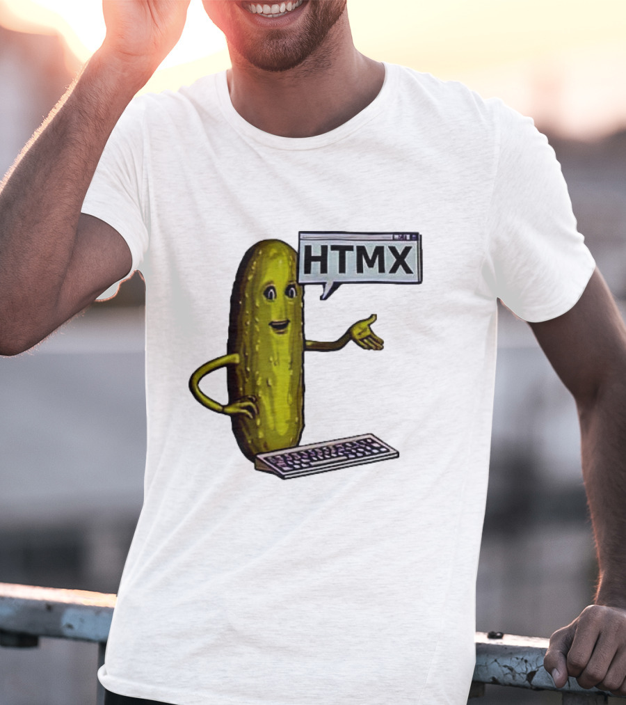 HTMX Keyboard Pickle T-Shirt