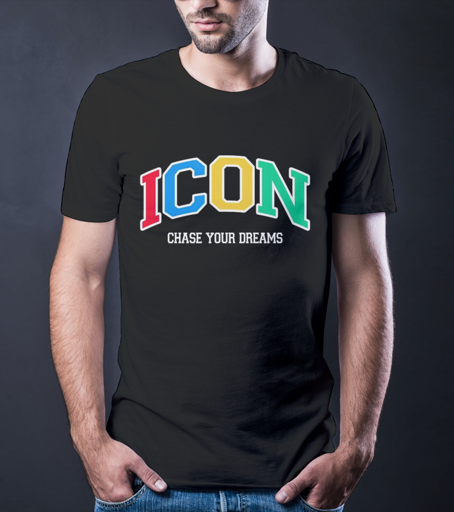 ICON Chase Your Dreams Multicolor Block Letters T-Shirt