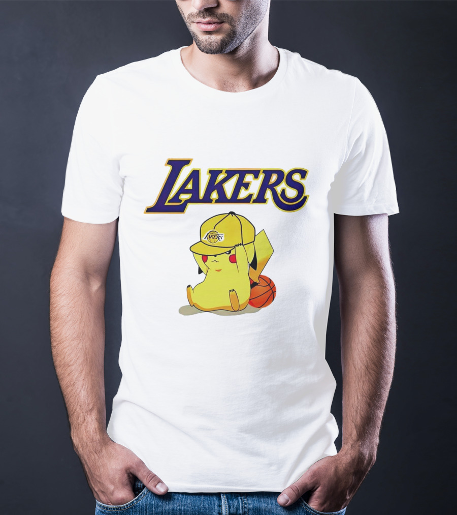 Lakers Pikachu Basketball Hat T-Shirt