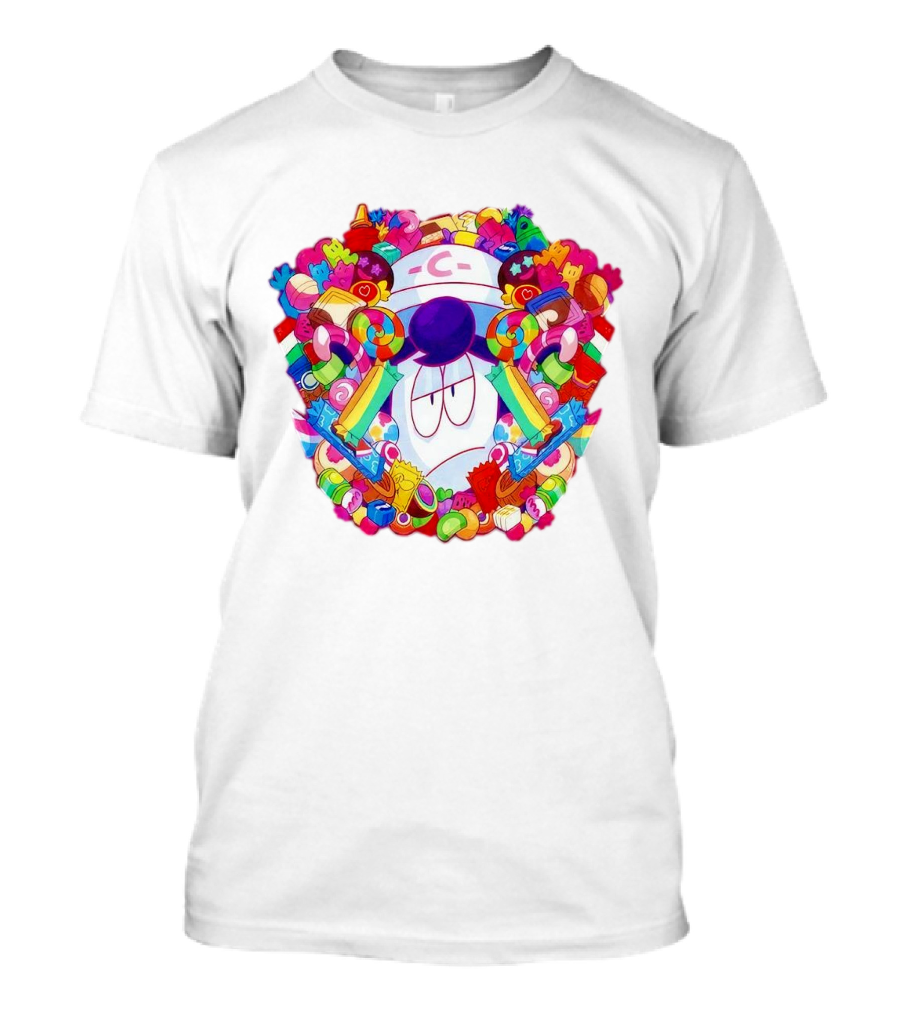 Pelo Overwhelming Sweet Candy Explosion Colorful Sweets Rainbow Lollipops T-Shirt