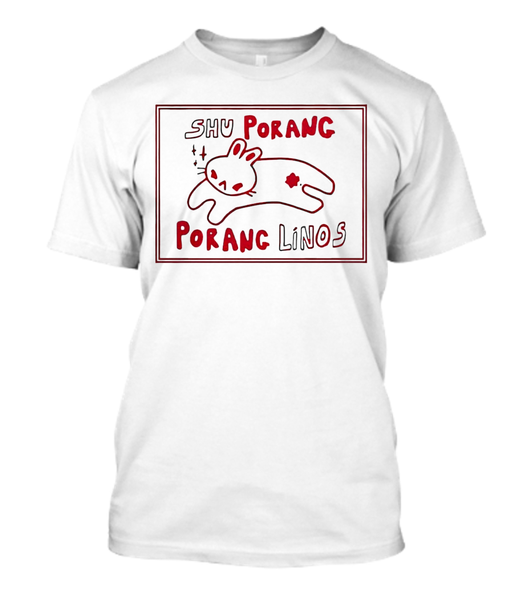 SHU Porang Porang Linos Cat Drawing T-Shirt
