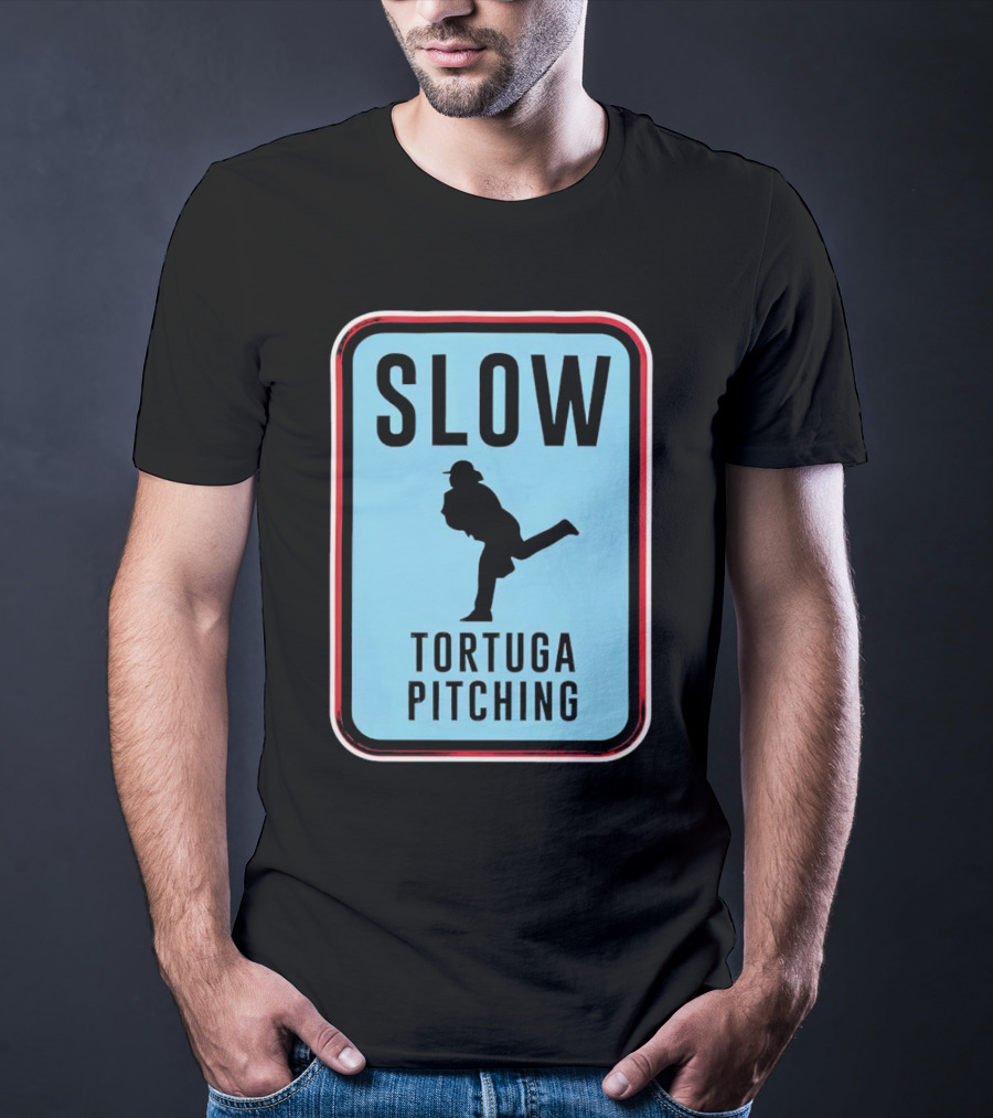 SLOW Tortuga Pitching Sign Baseball T-Shirt