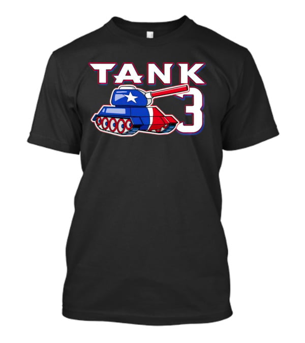 Texas Rangers Tank 3 Patriotic Flag Colors T-Shirt