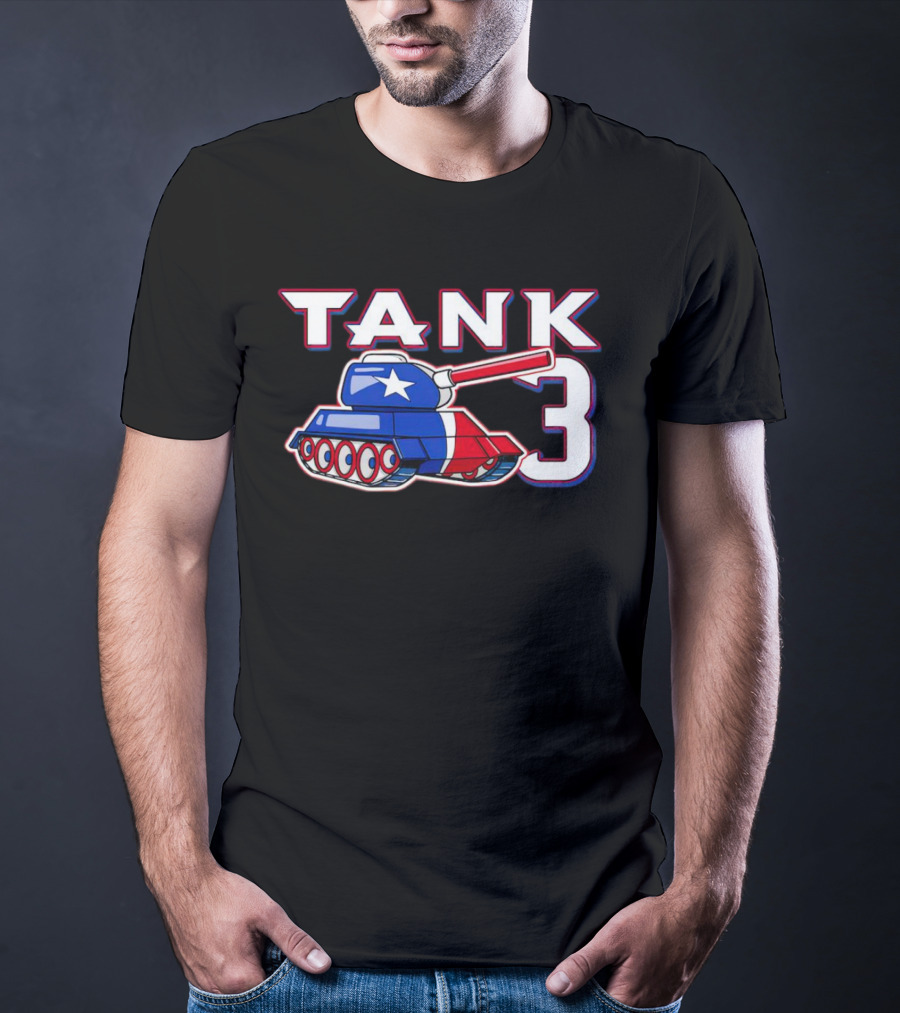 Texas Rangers Tank 3 Patriotic Flag Colors T-Shirt