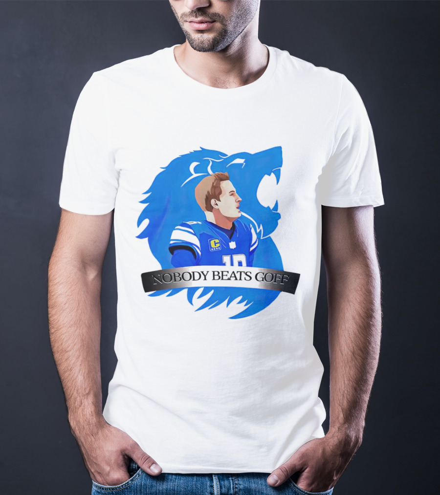 That’s Good Sports Nobody Beats Goff Blue Lion Football Player T-Shirt