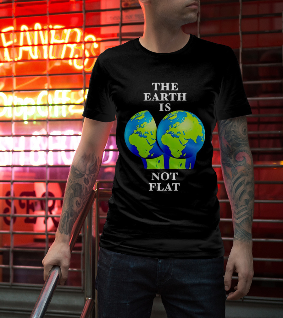 The Earth Is Not Flat Double Globe Visual T-Shirt