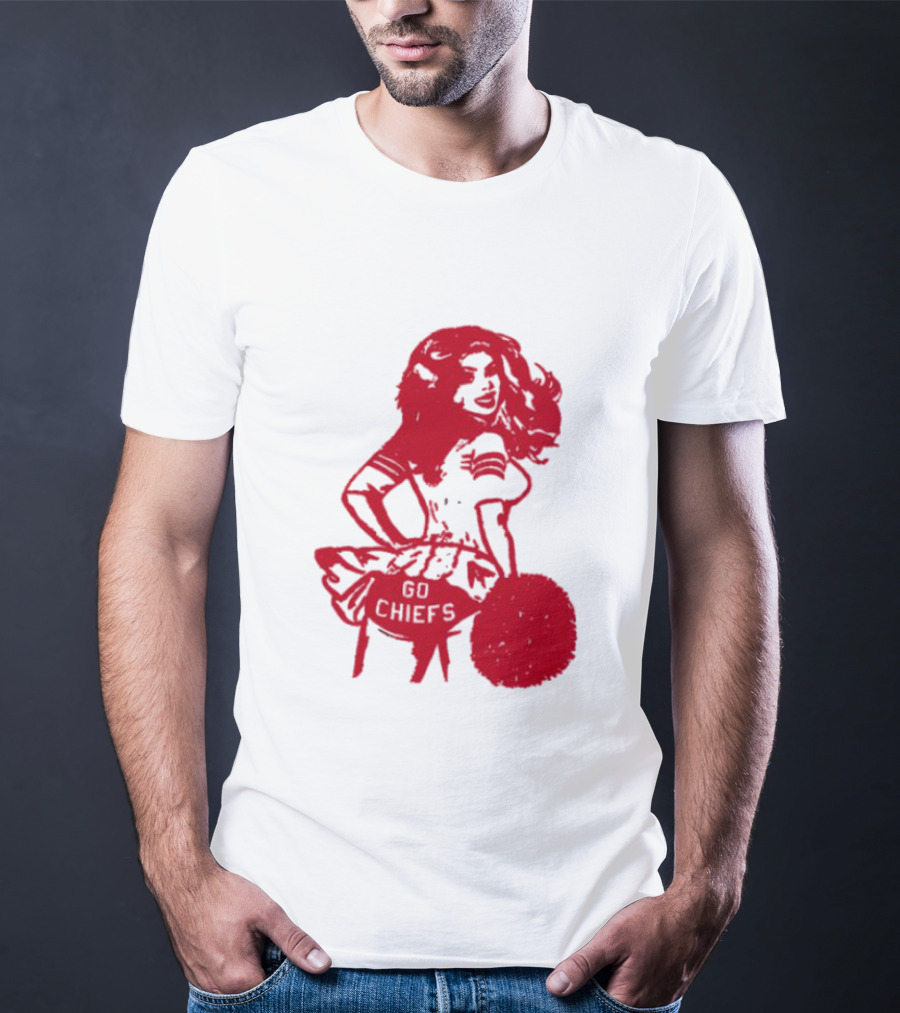 Cheerleader Go Chiefs Pom Pom Spirit T-Shirt