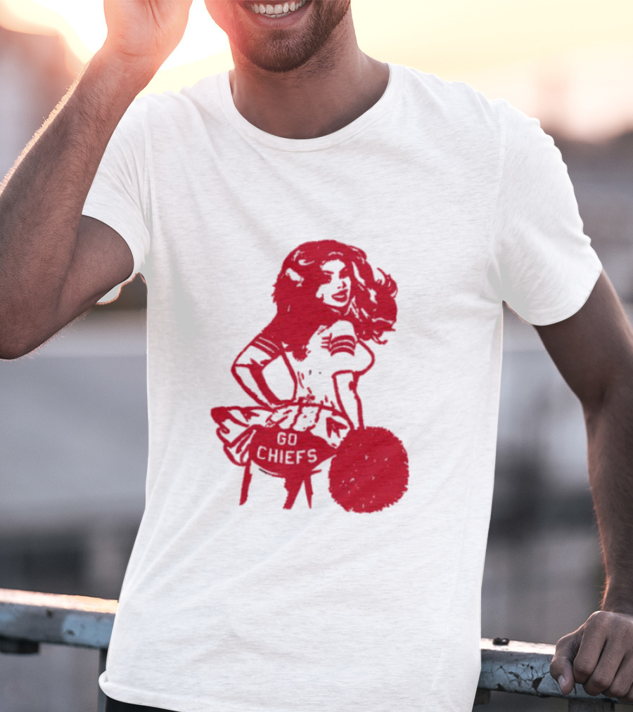 Cheerleader Go Chiefs Pom Pom Spirit T-Shirt