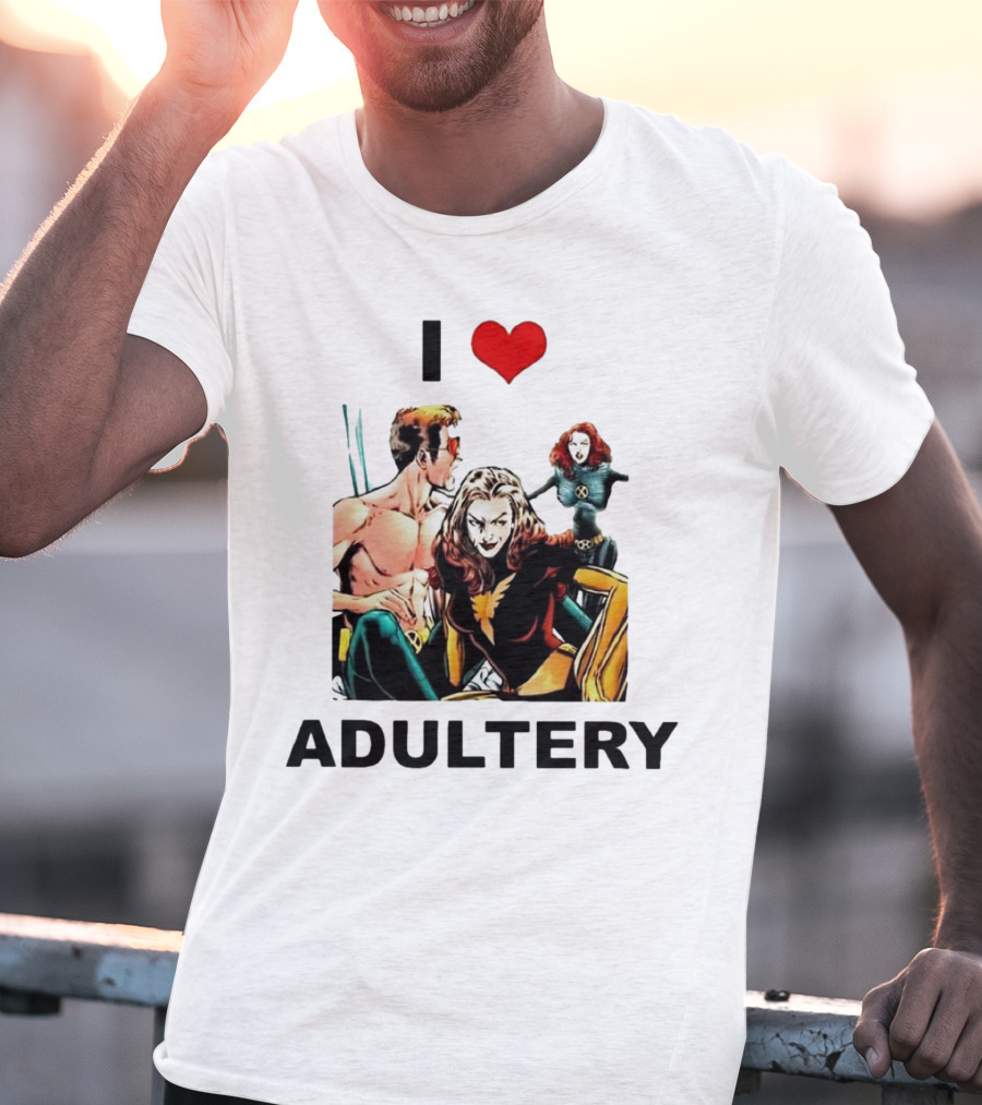 I Love Adultery Adult Joke Comic Characters T-Shirt