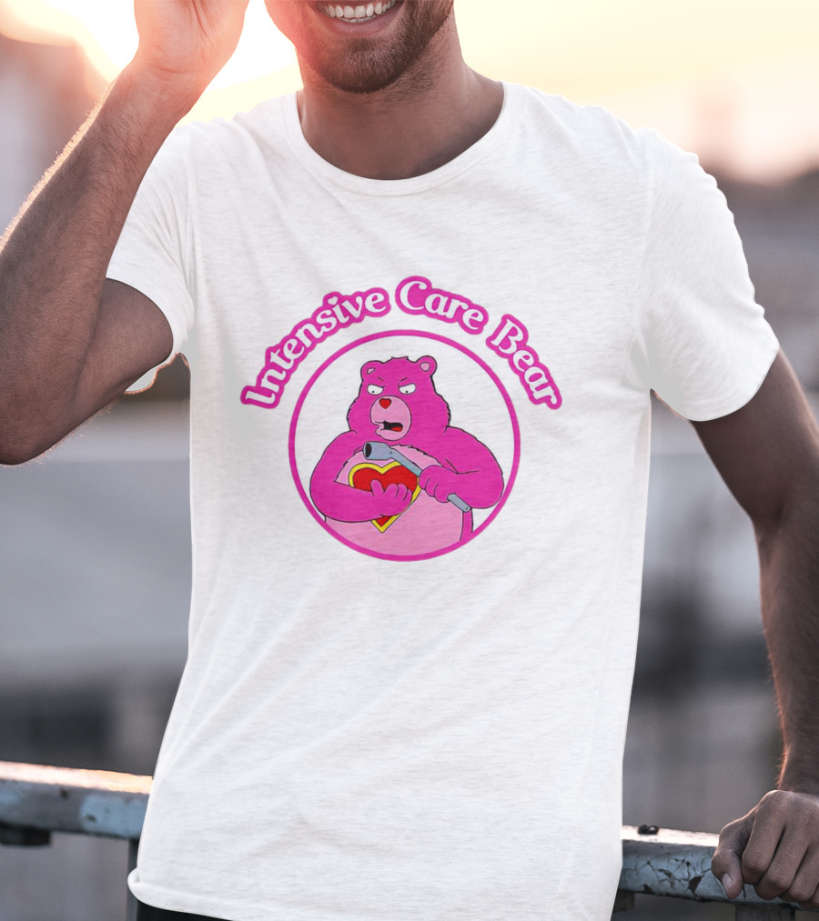 Intensive Care Bear With Heart And Pipe T-Shirt