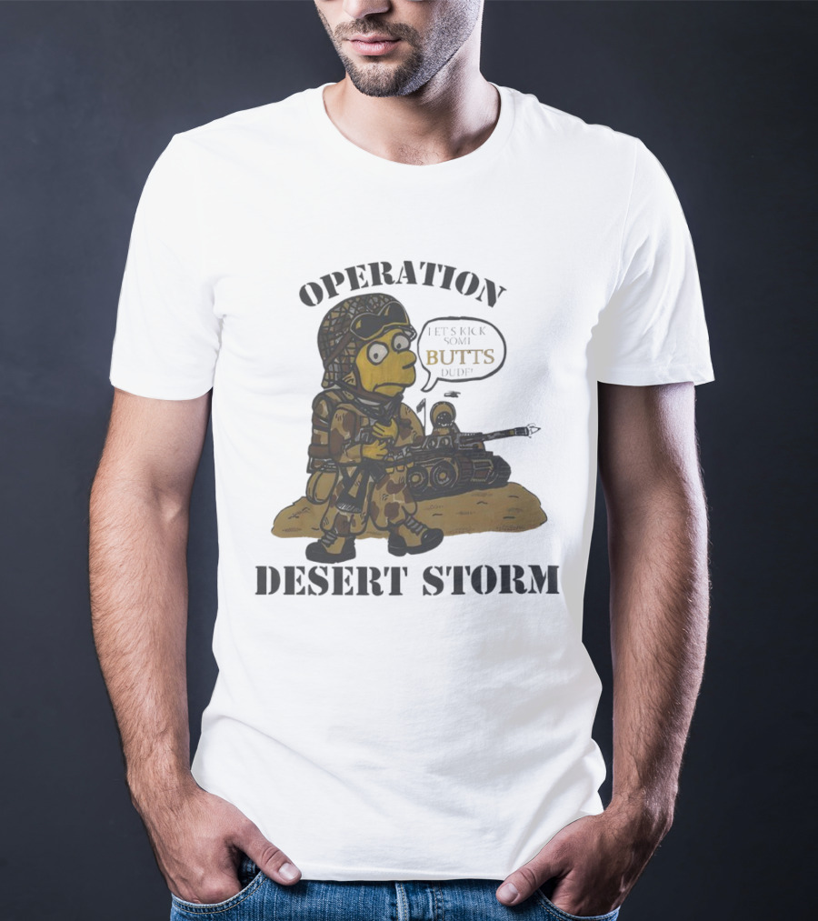 Operation Desert Storm Bart Simpson Let's Kick Butts T-Shirt