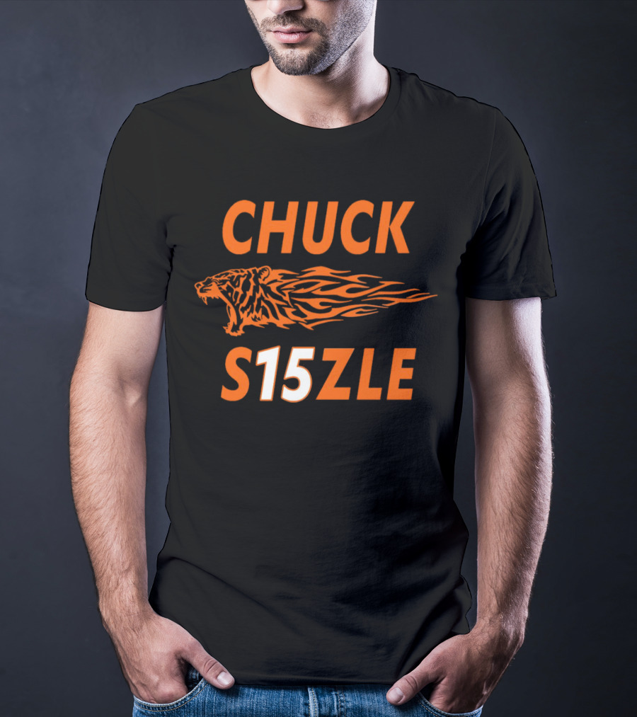 CHUCK SIZZLE S15ZLE Tiger Flame Cincinnati Bengals T-Shirt