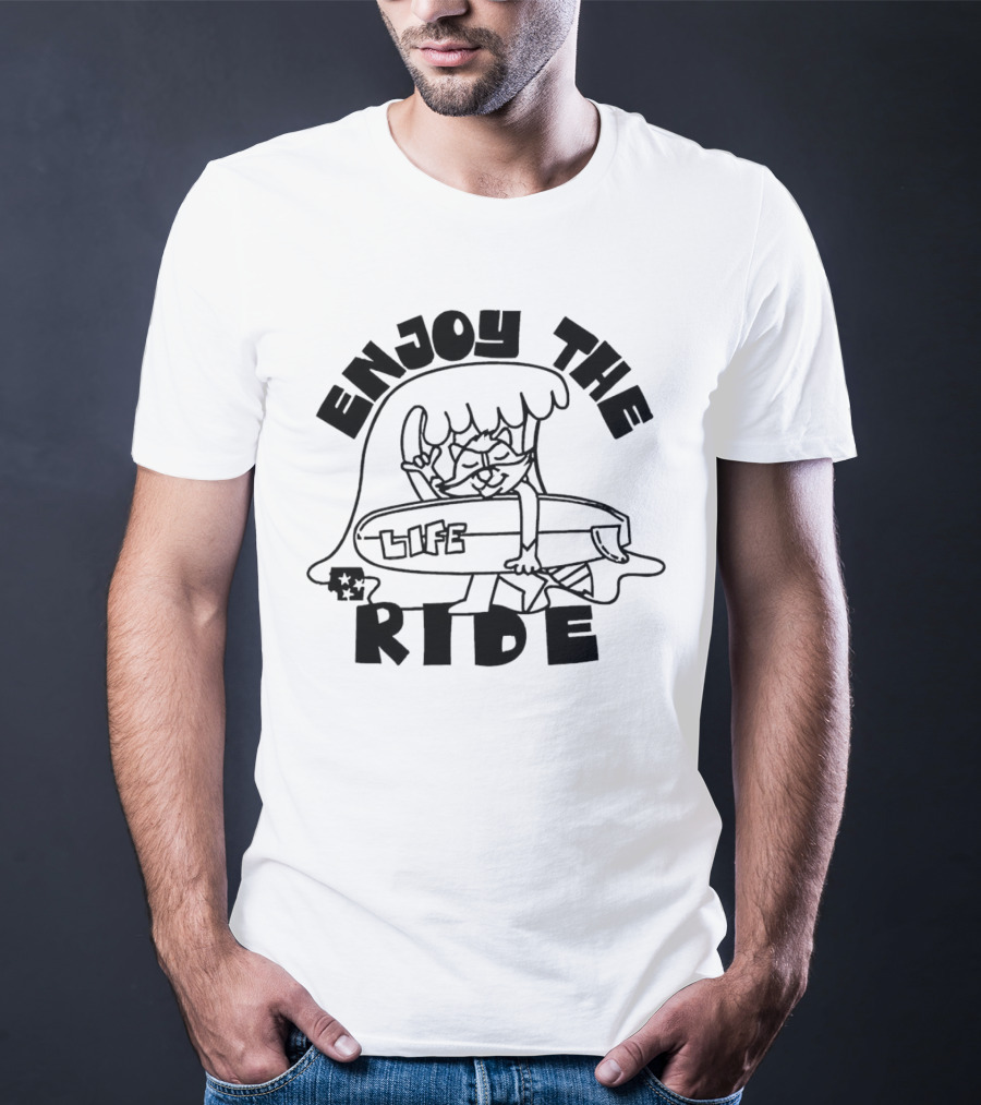 Enjoy The Surfing Cat Life Ride T-Shirt
