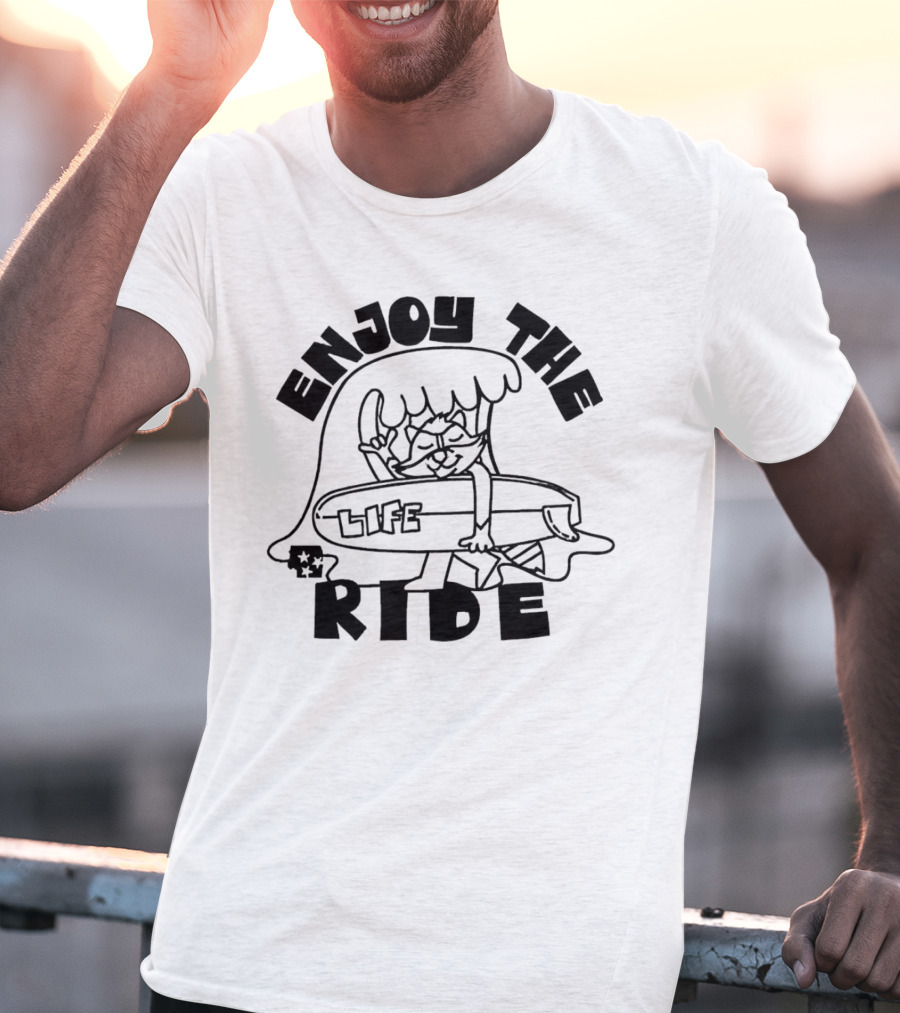 Enjoy The Surfing Cat Life Ride T-Shirt
