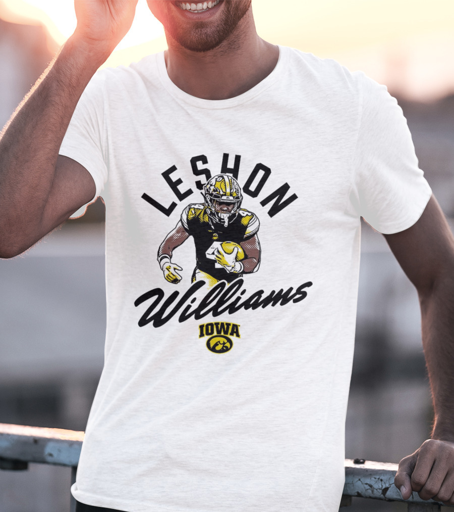 Leshon Williams Iowa Football Hawkeyes Cartoon Football Player T-Shirt