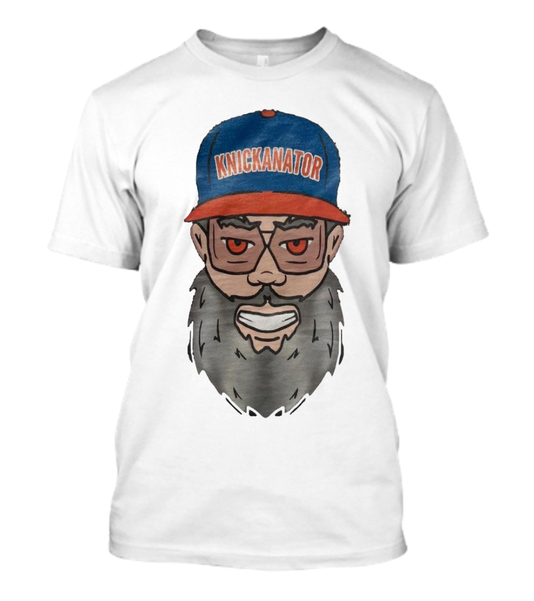 Nickanator New York Knicks Beard Hat Face T-Shirt