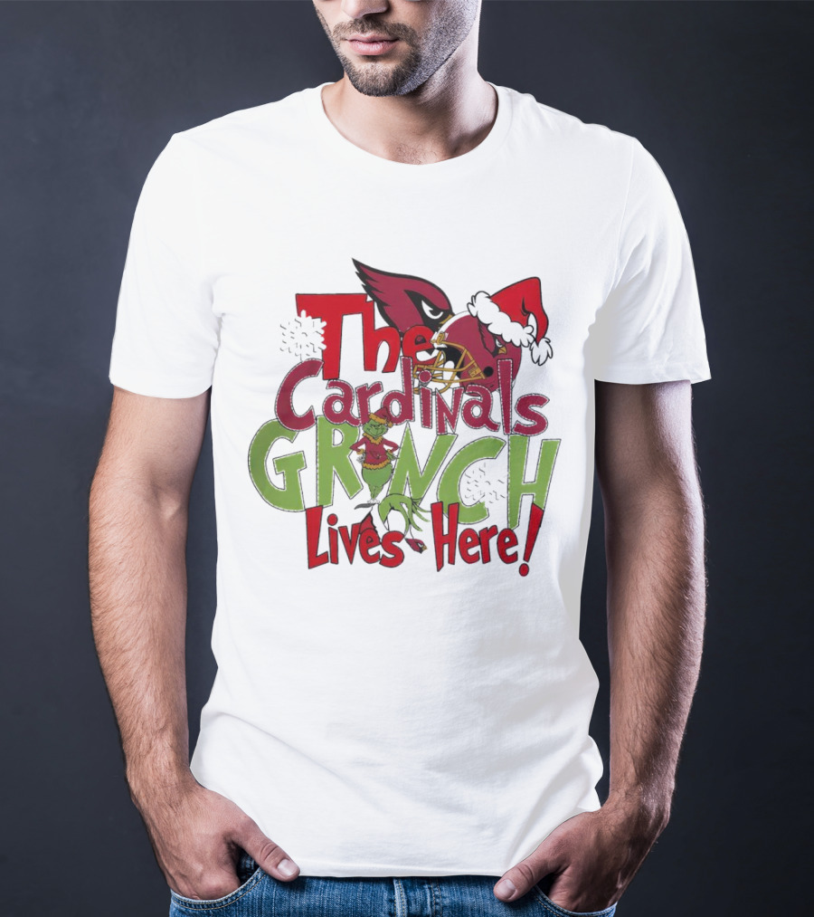 The Cardinals Grinch Lives Here Christmas Arizona T-Shirt