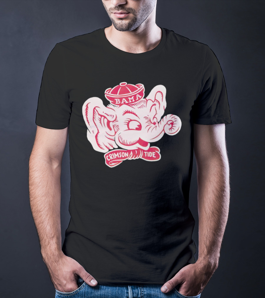 Bama Crimson Tide Elephant Mascot Football T-Shirt