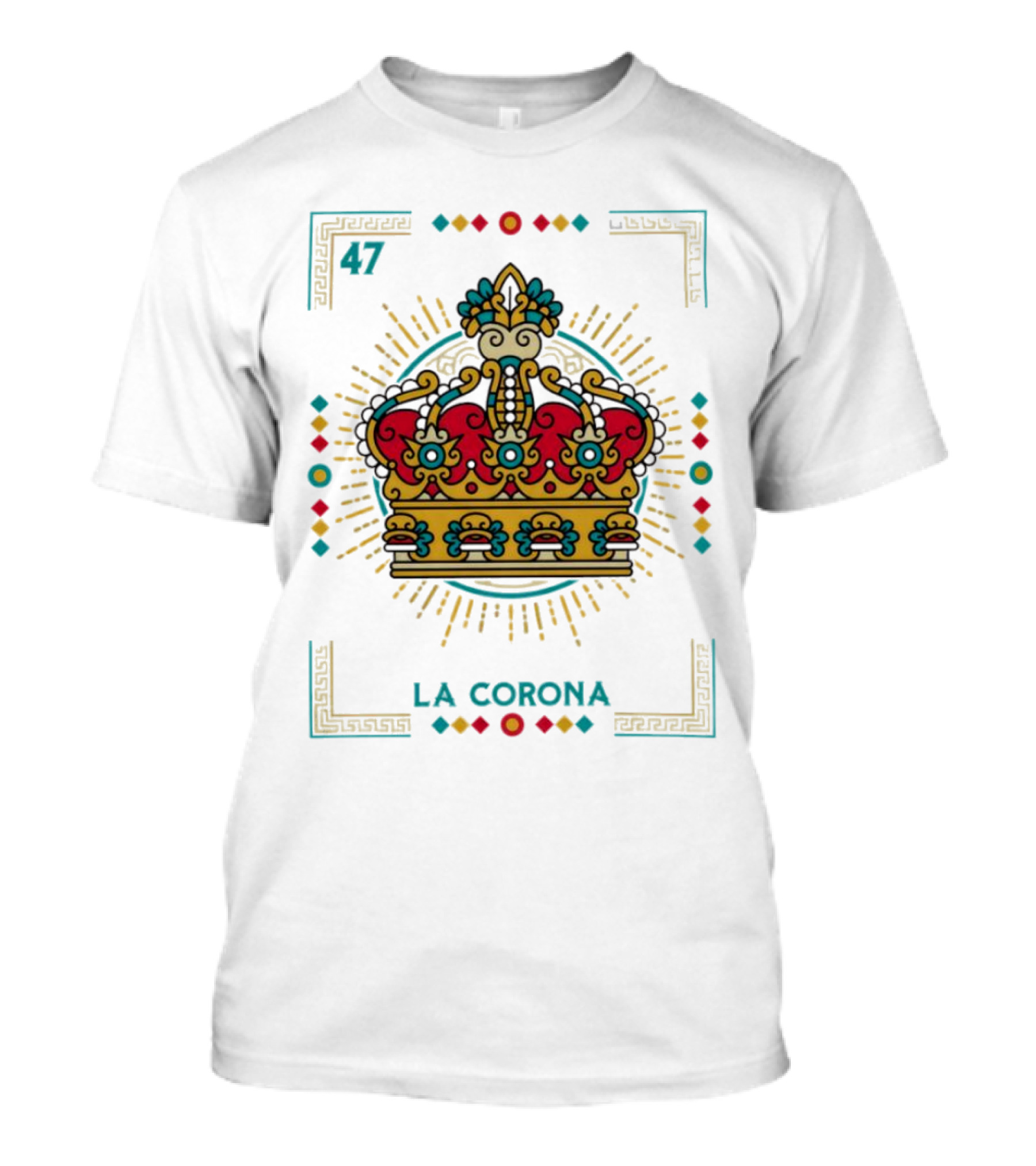 La Corona 47 Mexican Loteria Card Crown T-Shirt