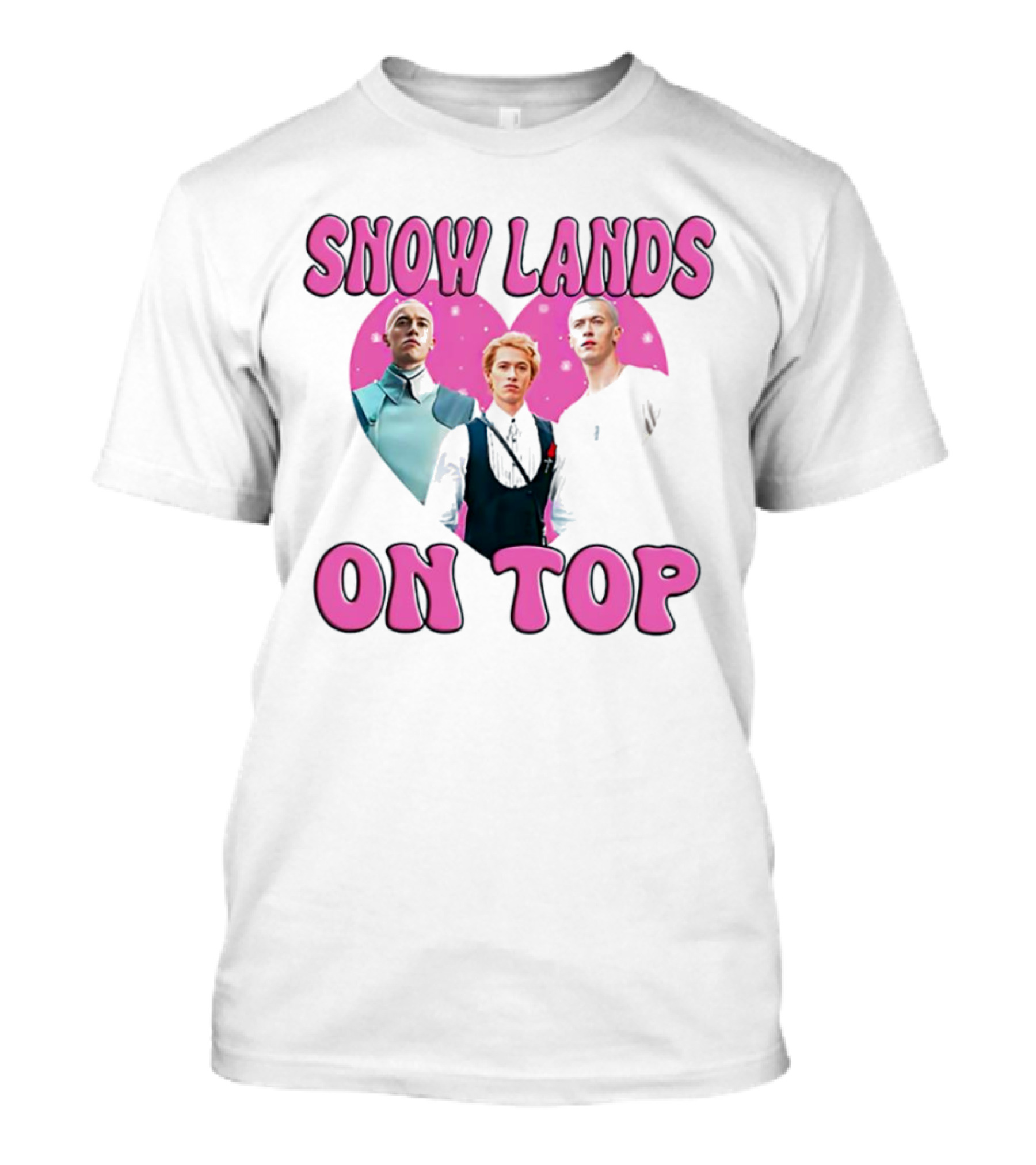 Snow Lands On Top Pink Heart Trio T-Shirt