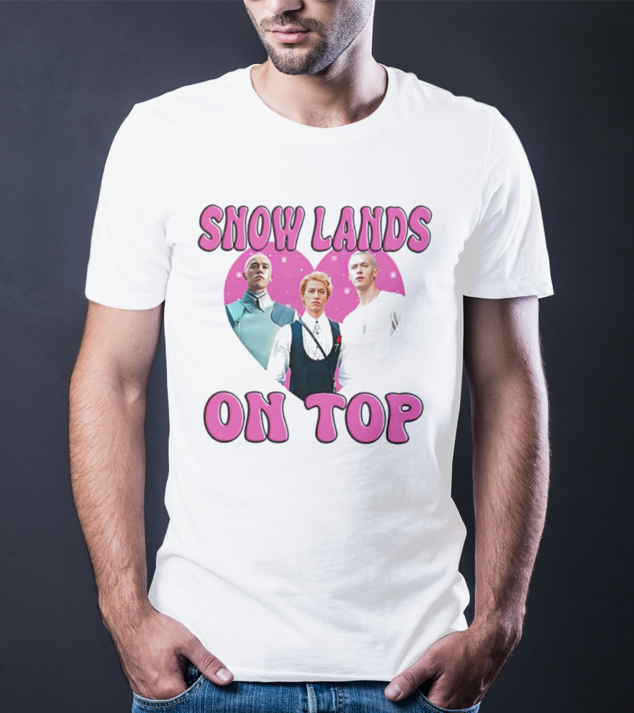 Snow Lands On Top Pink Heart Trio T-Shirt