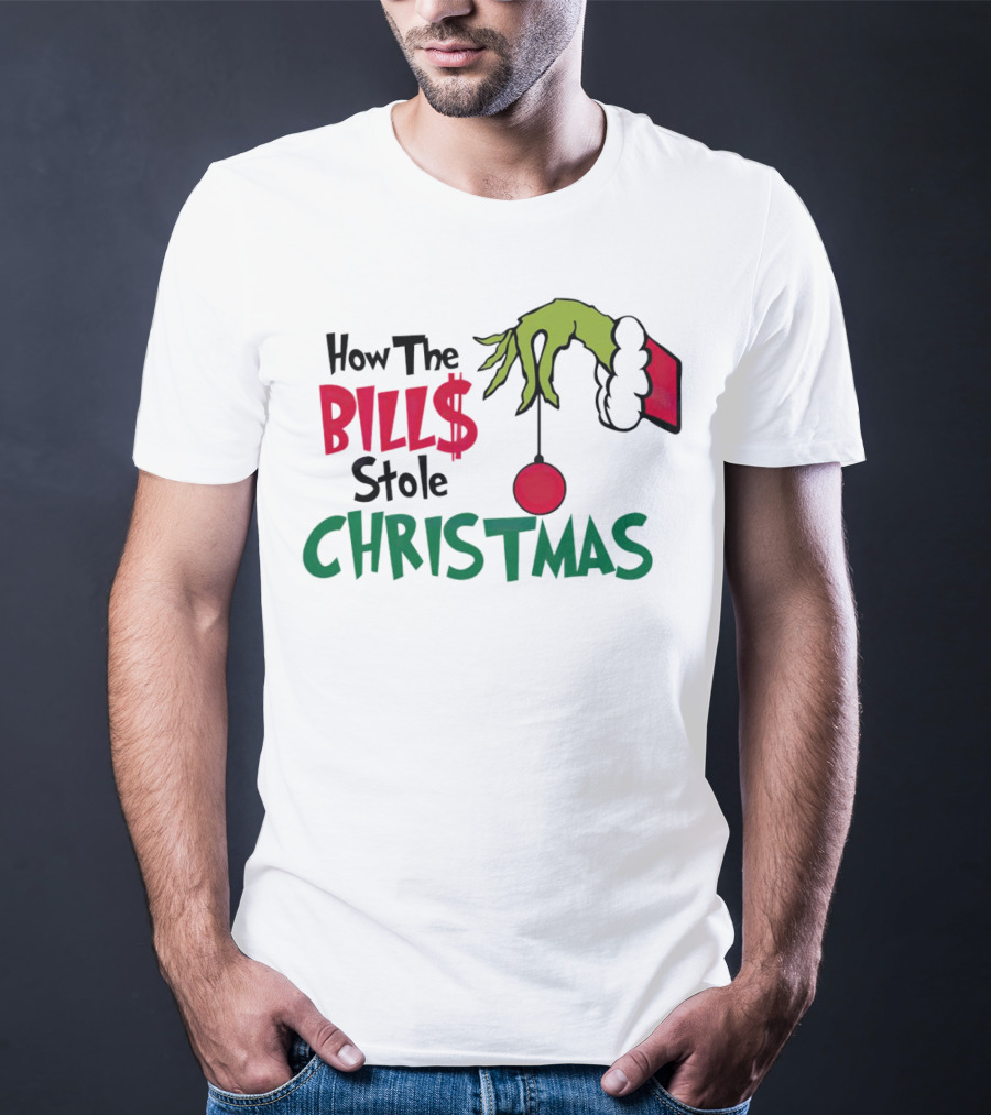How The Bills Stole Christmas Grinch Hand T-Shirt