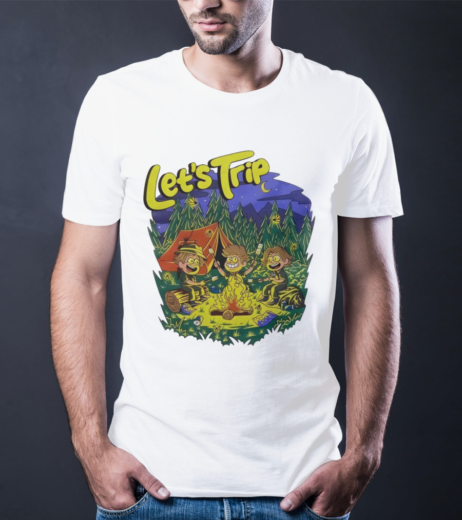 Let's Trip Around Campfire Cartoon Adventure T-Shirt