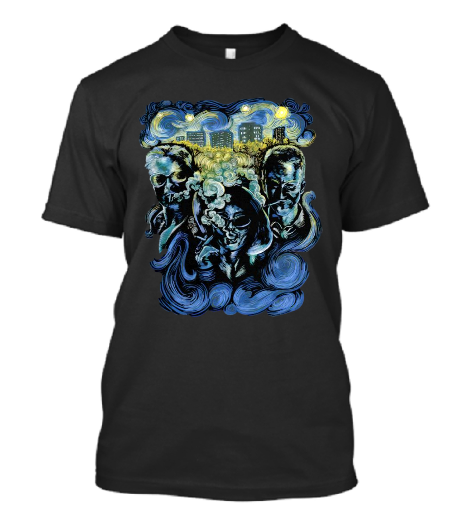 Fight Club Characters In Van Gogh’s Starry Night T-Shirt