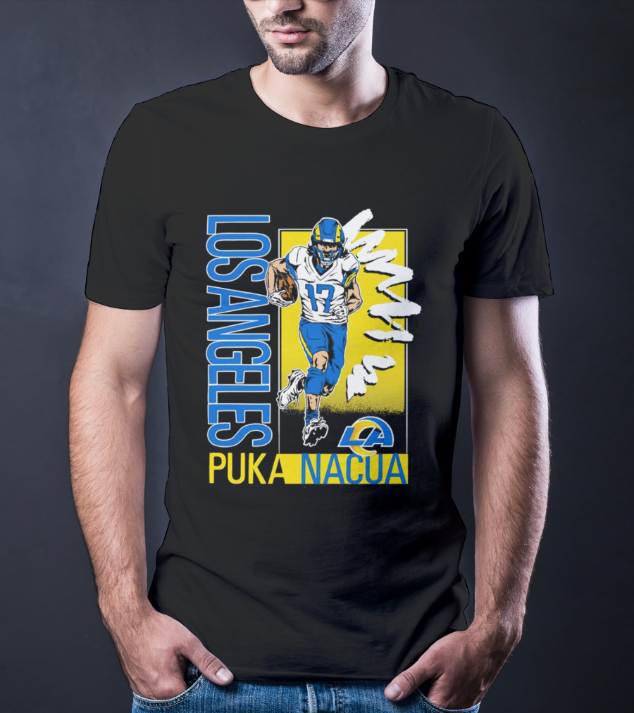 Los Angeles Puka Nacua Rams 17 Player Caricature T-Shirt