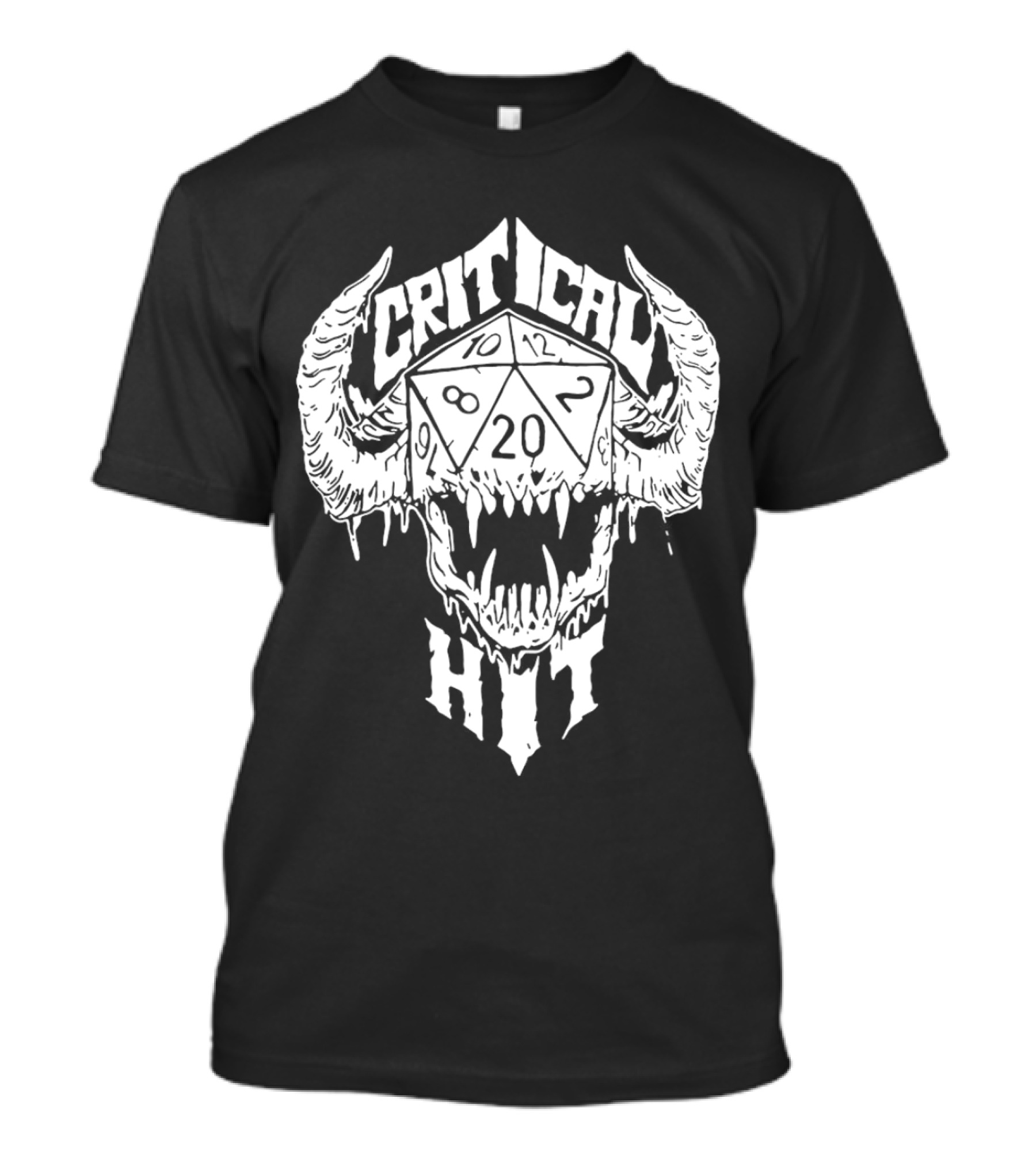 Critical Hit Dice Skull D20 Gaming T-Shirt