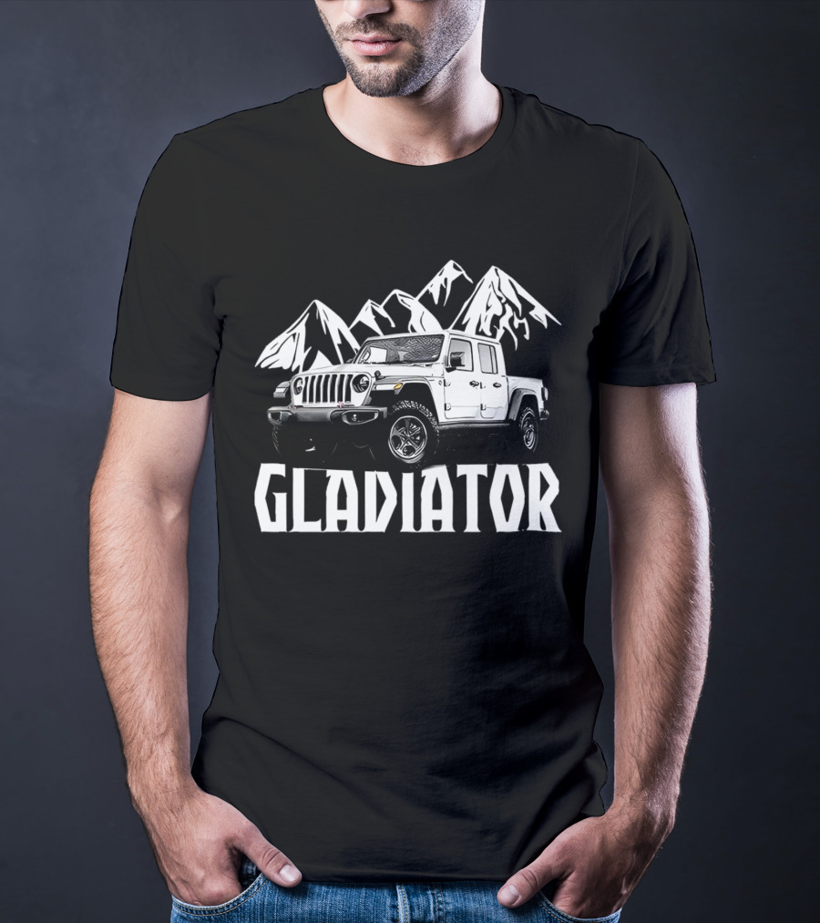 Gladiator Jeep With Mountain Background T-Shirt