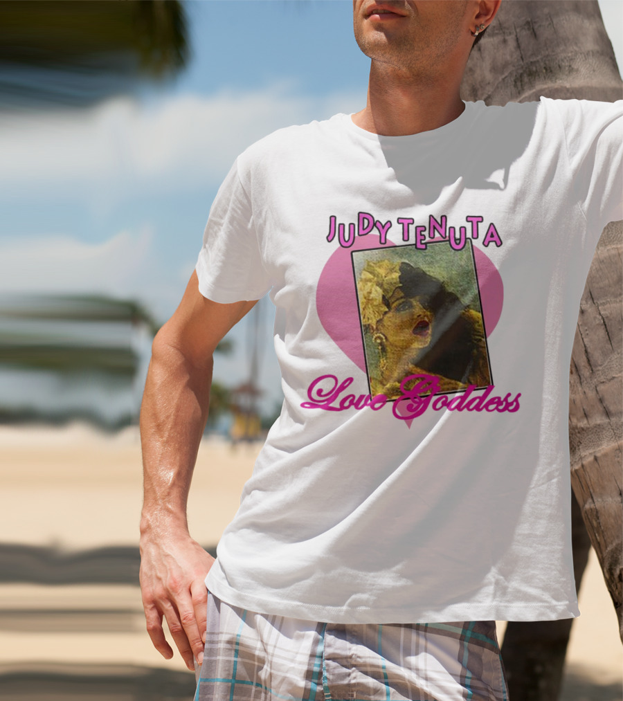 Judy Tenuta Love Goddess Vintage Art With Heart Background T-Shirt