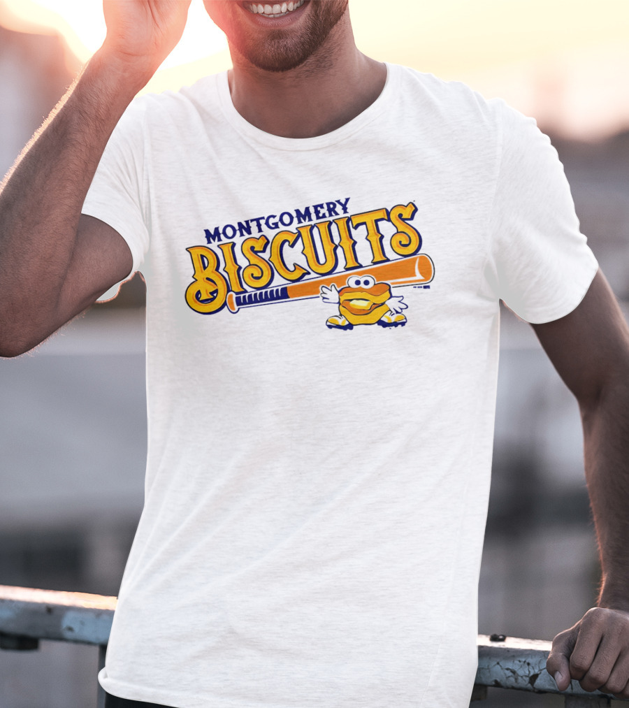 Montgomery Biscuits Biscuits Baseball Bat Biscuits Mascot T-Shirt